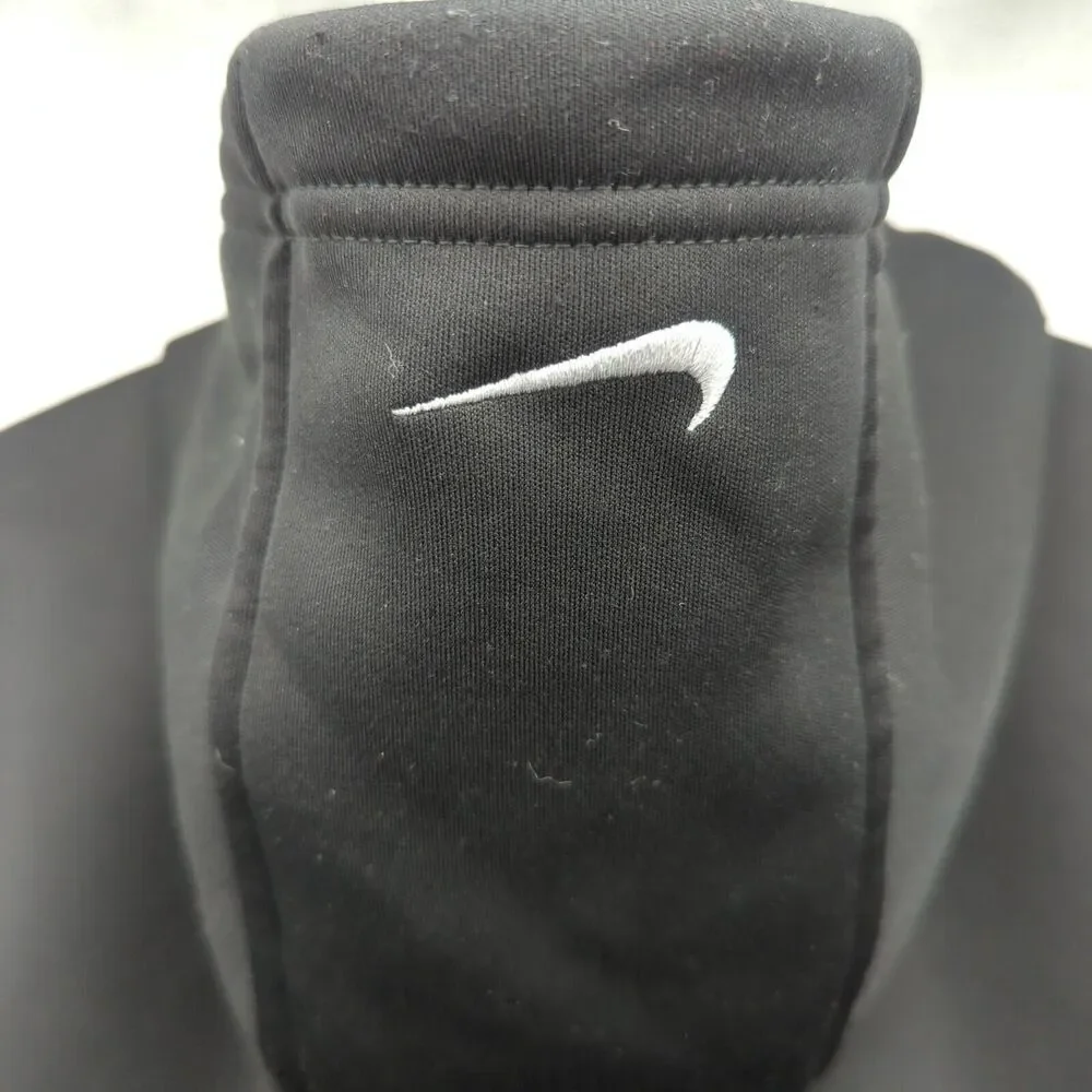 Nike Air Black Gray Full Zip Hoodie Hooded Sweatshirt Fleece Lined Men's Size L